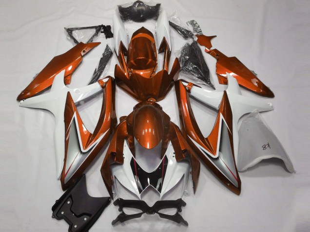 Arancio & Bianco Lucidi 08-10 GSXR 600-750 Carena Arancio & Bianco Lucidi 08-10 GSXR 600-750 Carena