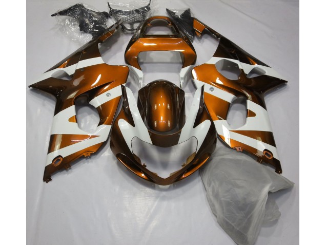 Arancione Lucido & Bianco 00-02 GSXR 1000 Carena