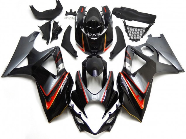 Argento & Nero Con Rosso 07-08 GSXR 1000 Carena Argento & Nero Con Rosso 07-08 GSXR 1000 Carena