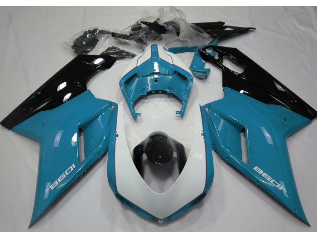 Azzurro & Bianco Lucidi 07-14 Ducati 848 1098 1198 Carena Azzurro & Bianco Lucidi 07-14 Ducati 848 1098 1198 Carena