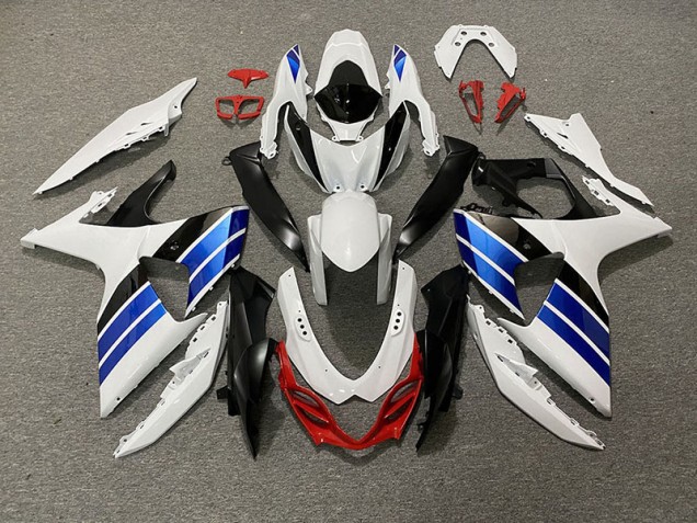 Bianco Lucido Blu Nero & Rosso 09-16 GSXR 1000 Carena Bianco Lucido Blu Nero & Rosso 09-16 GSXR 1000 Carena