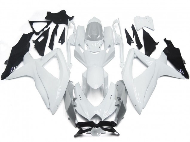 Bianco Lucido Brillante Con Argento 08-10 GSXR 600-750 Carena Bianco Lucido Brillante Con Argento 08-10 GSXR 600-750 Carena