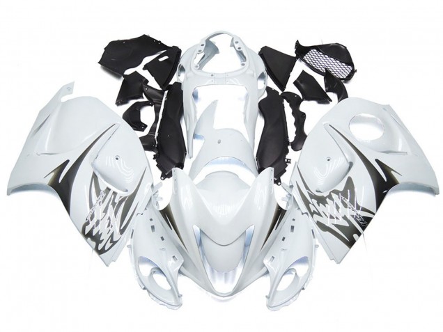 Bianco Lucido Con Loghi In Stile Argento 08-20 GSXR 1300 Carena Bianco Lucido Con Loghi In Stile Argento 08-20 GSXR 1300 Carena