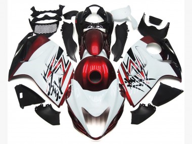 Bianco Lucido Con Rosso Intenso Personalizzato 08-20 GSXR 1300 Carena