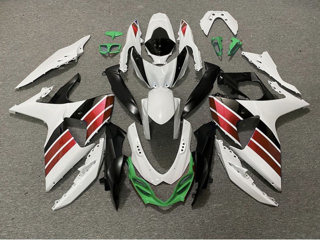 Bianco Lucido Rosso Nero & Verde 09-16 GSXR 1000 Carena Bianco Lucido Rosso Nero & Verde 09-16 GSXR 1000 Carena