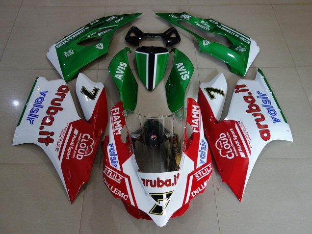 Bianco Lucido/Rosso/Verde 11-14 Ducati 1199 Carena Bianco Lucido/Rosso/Verde 11-14 Ducati 1199 Carena