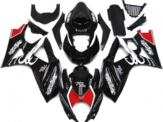 Bianco & Nero Con Rosso 07-08 GSXR 1000 Carena Bianco & Nero Con Rosso 07-08 GSXR 1000 Carena