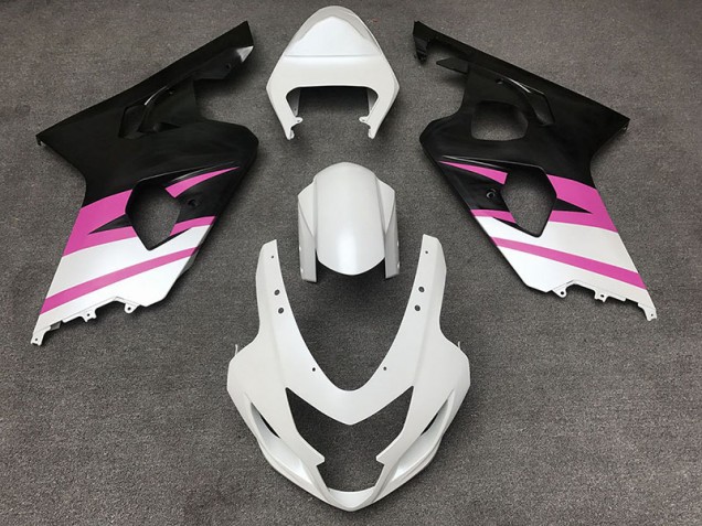 Bianco Opaco & Rosa 04-05 GSXR 600-750 Carena Bianco Opaco & Rosa 04-05 GSXR 600-750 Carena