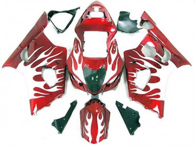 Blanc Et Rouge Flamme 03-04 GSXR 1000 Carena