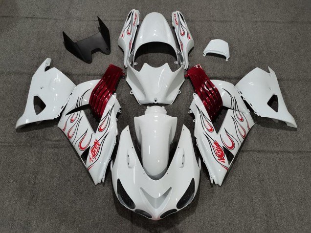 Blanc Rouge Flamme 06-11 ZX14R Carena Blanc Rouge Flamme 06-11 ZX14R Carena