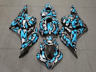 Blu/Argento Personalizzato Camo 09-12 CBR600RR Carena