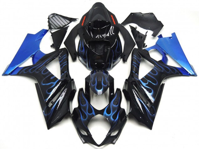 Blu & Nero Personalizzati Fiamma 07-08 GSXR 1000 Carena Blu & Nero Personalizzati Fiamma 07-08 GSXR 1000 Carena