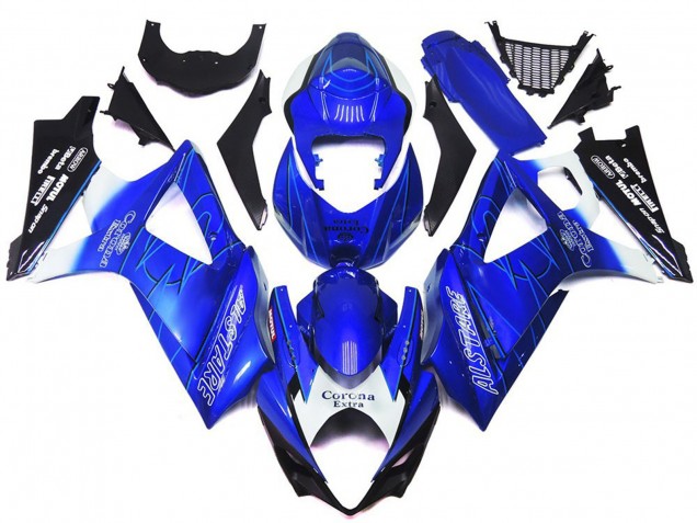Blu Vibrante Con Bianco Corona 07-08 GSXR 1000 Carena Blu Vibrante Con Bianco Corona 07-08 GSXR 1000 Carena