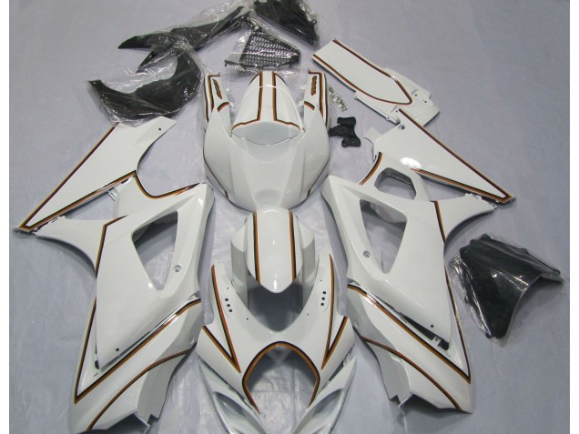 Gessato Bianco Arancione Lucido 07-08 GSXR 1000 Carena