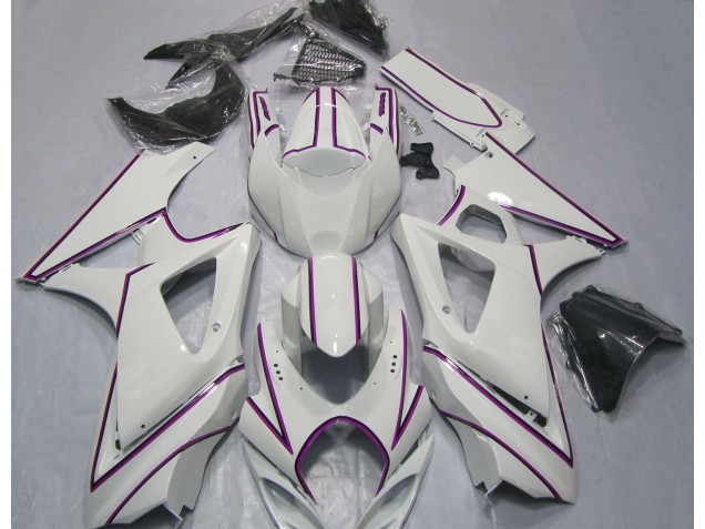 Gessato Bianco Rosa Lucido 07-08 GSXR 1000 Carena