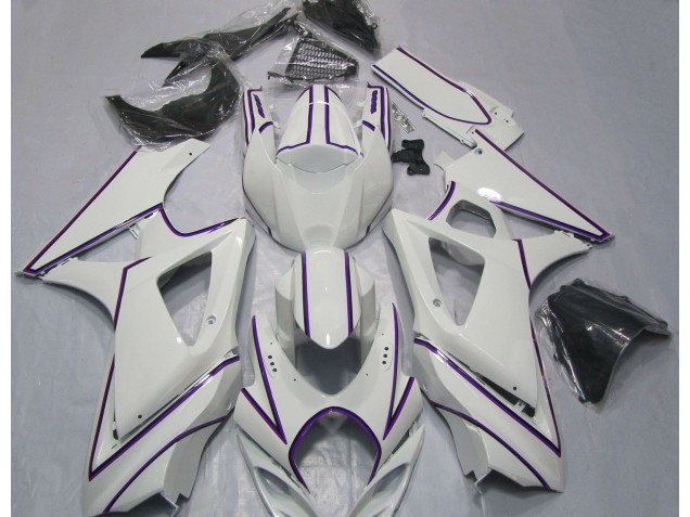 Gessato Bianco Viola Lucido 07-08 GSXR 1000 Carena Gessato Bianco Viola Lucido 07-08 GSXR 1000 Carena