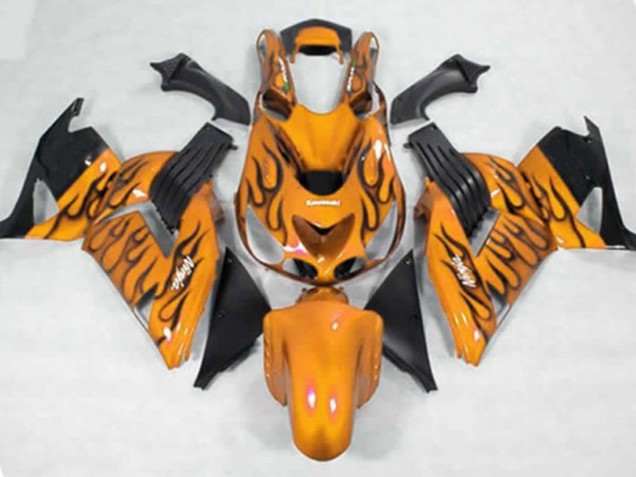 Jaune Noir Flamme 06-11 ZX14R Carena Jaune Noir Flamme 06-11 ZX14R Carena