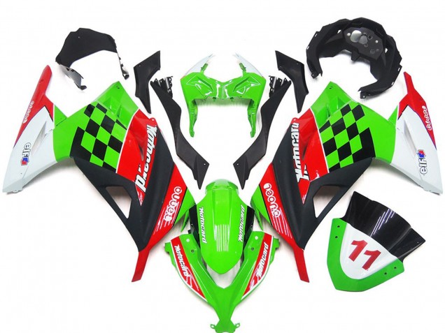 Lucido A Quadri Rosso & Nero 13-18 Ninja 300 Carena Lucido A Quadri Rosso & Nero 13-18 Ninja 300 Carena