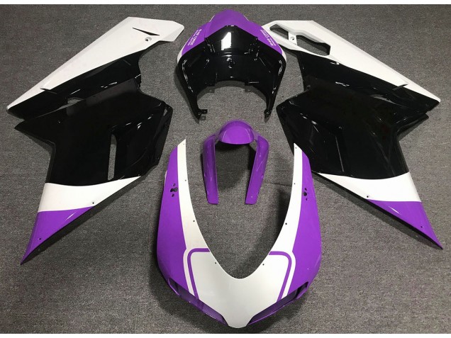 Lucido Viola Bianco & Nero 07-14 Ducati 848 1098 1198 Carena Lucido Viola Bianco & Nero 07-14 Ducati 848 1098 1198 Carena