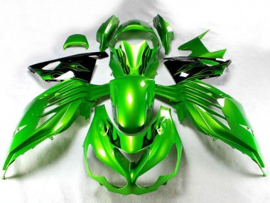 Carena Moto Kawasaki ZX14R ZZR1400 2012-2024 - Verde Nero Lucido
