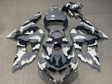 Carene Moto Suzuki GSXR 600 / GSXR 750 2001-2003 - Grigio Nero Bianco Camouflage