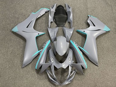 Carene Moto Suzuki GSXR 600 / GSXR 750 2011-2024 - Nardo Grigio Opaco Teal Accents