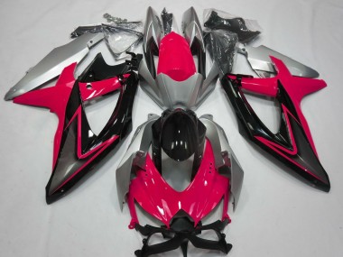 Carene Moto Suzuki GSXR 600 / GSXR 750 2008-2010 - Argento Rosso Nero Lucido