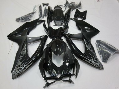 Carene Moto Suzuki GSXR 600 / GSXR 750 2008-2010 - Nero Lucido Argento