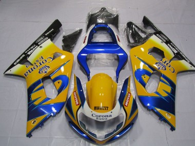 Carene Moto Suzuki GSXR 600 / GSXR 750 2001-2003 - Giallo Blu Bianco Corona Motul