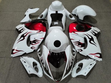Carene Moto Suzuki GSXR 1300 2008-2020 - Lucido Bianco Rosso Fiamma