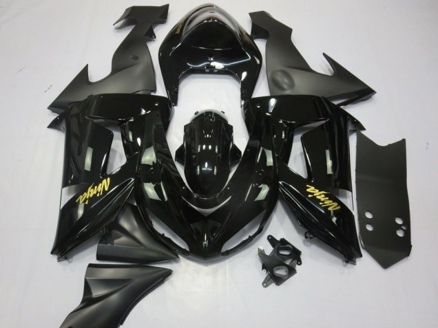 Carene Moto Kawasaki ZX10R 2006-2007 - Nero Lucido Nero Opaco Oro