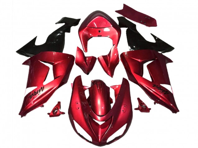 Carene Moto Kawasaki ZX10R 2006-2007 - Rosso Nero Lucido