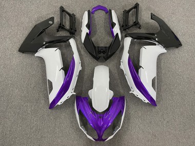 Carene Moto Kawasaki Ninja 650R 2009-2011 - Bianco Viola Nero Opaco