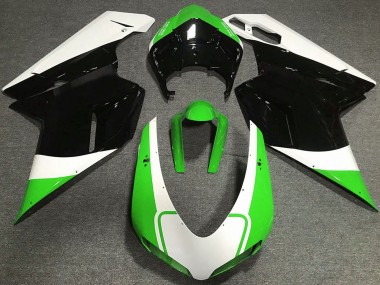 Carene Moto Ducati 848 1098 1198 2007-2014 - Bianco Verde Nero Lucido