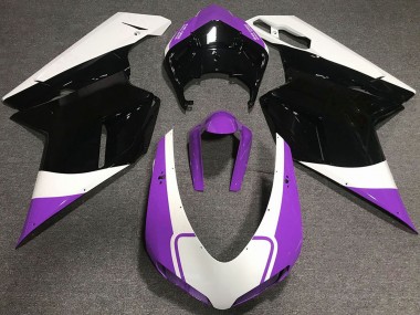 Carene Moto Ducati 848 1098 1198 2007-2014 - Bianco Viola Nero Lucido