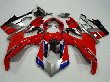 Carena Moto Ducati Panigale V4 V4S 2018-2019 - Argento Rosso Blu Nero Lucido