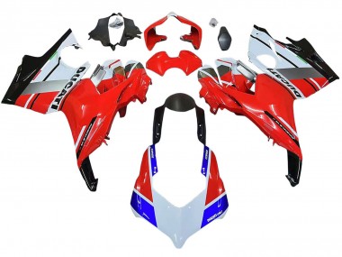 Carena Moto Ducati Panigale V4 V4S 2018-2019 - Bianco Argento Rosso Nero Lucido