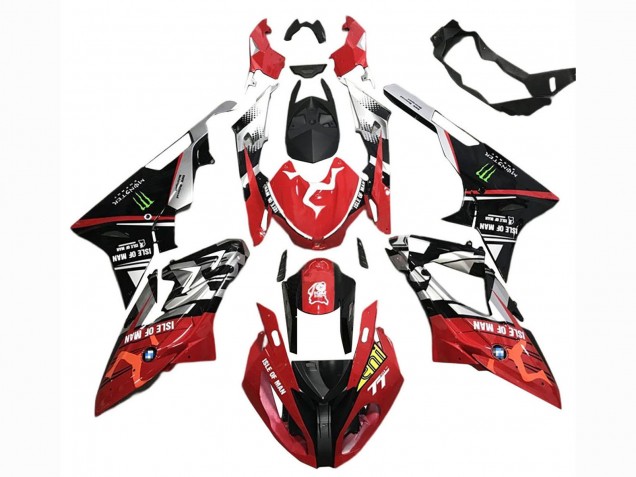 Carena Moto BMW S1000RR 2015-2016 - Argento Rosso Nero Verde Mostro Isle of Man
