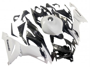 Carena Moto Kawasaki ZX6R 2019-2022 - Bianco Nero Fibra di Carbonio