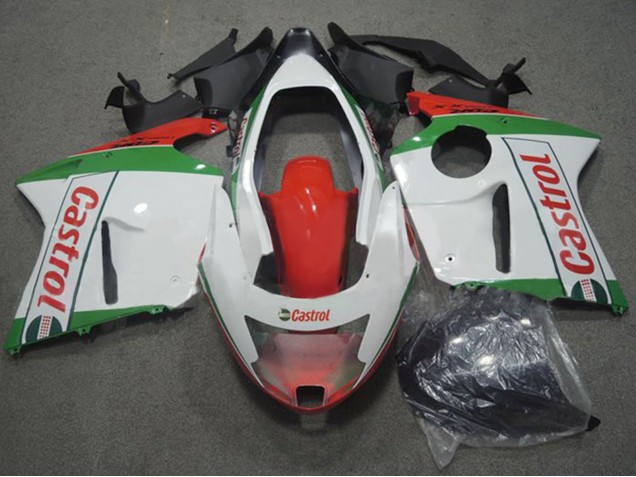 Carena Moto Honda CBR1100XX Blackbird 1996-2007 - Bianco Rosso Verde Castrol