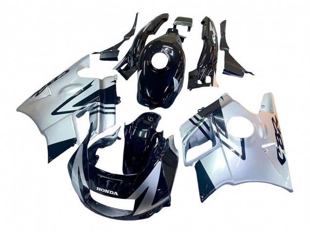 Carena Moto Honda CBR600 F2 1991-1994 - Argento Nero Lucido