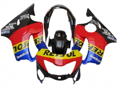 Carena Moto Honda CBR600 F4 1999-2000 - Rosso Giallo Blu Nero Lucido Repsol