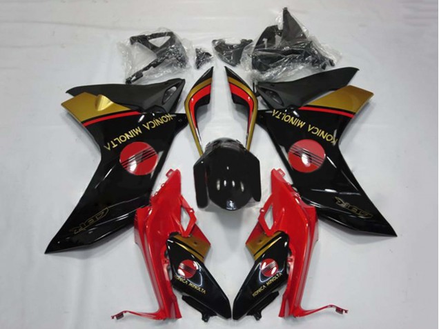 Carena Moto Honda CBR600F 2011-2013 - Rosso Oro Nero Lucido Konica Minolta