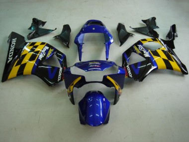Carene Moto Honda CBR900RR 954 2002-2003 - Blu Giallo Nero Lucido Telefonica MoviStar Castrol