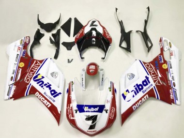 Carena Moto Ducati 848/1098/1198 2007-2014 - Bianco Rosso Blu Unibat 7