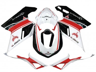 Carena Moto Ducati 1198 2007-2014 - Bianco Rosso Nero Lucido