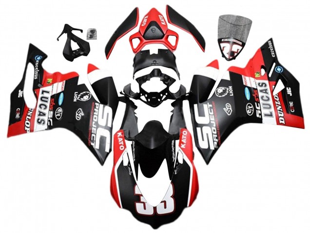 Carena Moto Ducati 959/1299 2015-2020 - Bianco Rosso Nero Opaco Lucas 33