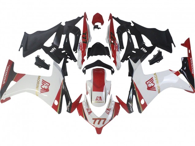 Carena Moto Honda CBR500R 2013-2015 - Bianco Rosso Verde Nero Lucido Morinage 777