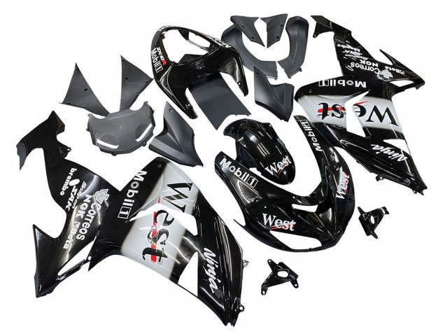 Carena Moto Kawasaki ZX10R 2006-2007 - Nero Lucido Bianco West