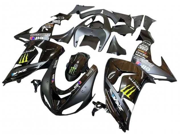 Carena Moto Kawasaki ZX10R 2006-2007 - Grigio Giallo Nero Lucido Mostro Elf